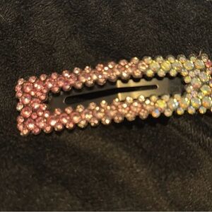 Pink and AB Weissman Rhinestone Hair Clip